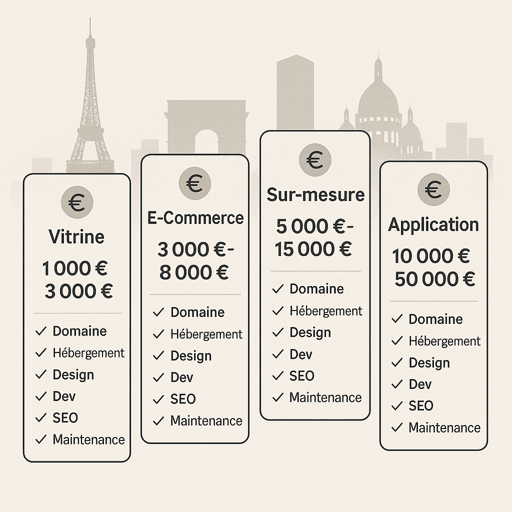 Budget et tarifs de création de site internet à Paris
